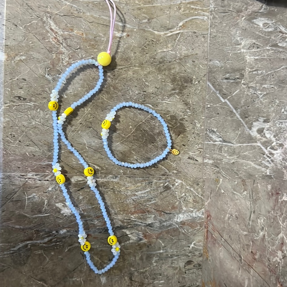Phone charm and matching bracelet